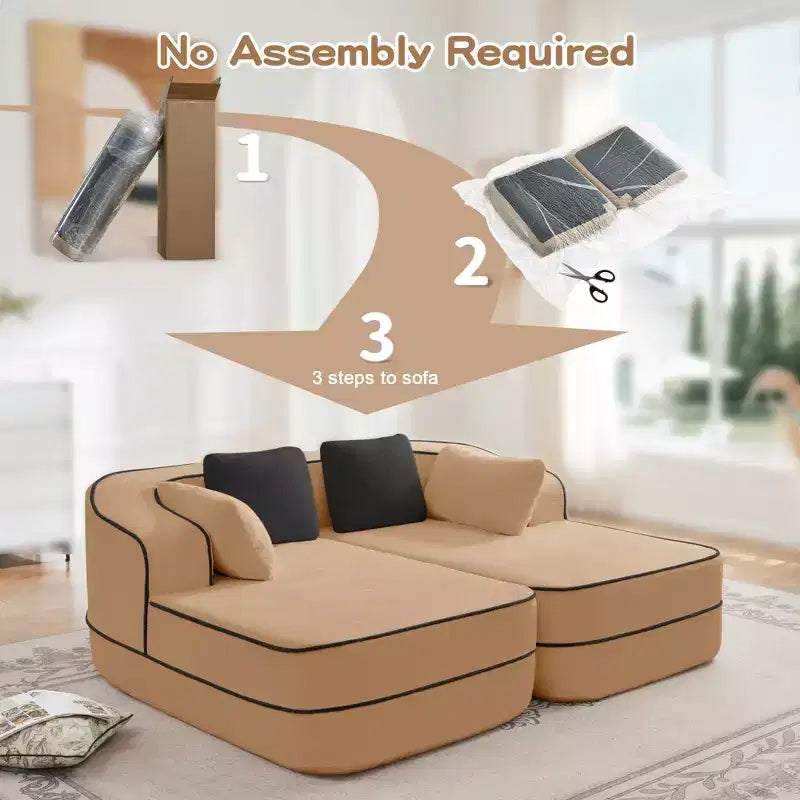77.2 Divano Teddy, spugna 32D, senza ossatura, due chaise longue, divano letto, colore a contrasto, simmetrico, salotto