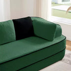 77.2 Divano Teddy, spugna 32D, senza ossatura, due chaise longue, divano letto, colore a contrasto, simmetrico, salotto