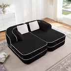 77.2 Divano Teddy, spugna 32D, senza ossatura, due chaise longue, divano letto, colore a contrasto, simmetrico, salotto