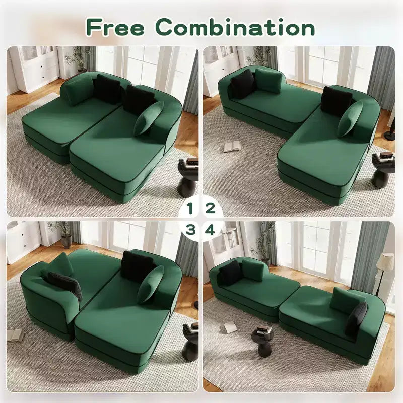 77.2 Divano Teddy, spugna 32D, senza ossatura, due chaise longue, divano letto, colore a contrasto, simmetrico, salotto