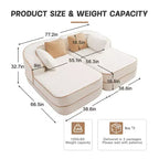 77.2 Divano Teddy, spugna 32D, senza ossatura, due chaise longue, divano letto, colore a contrasto, simmetrico, salotto