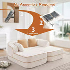 77.2 Divano Teddy, spugna 32D, senza ossatura, due chaise longue, divano letto, colore a contrasto, simmetrico, salotto