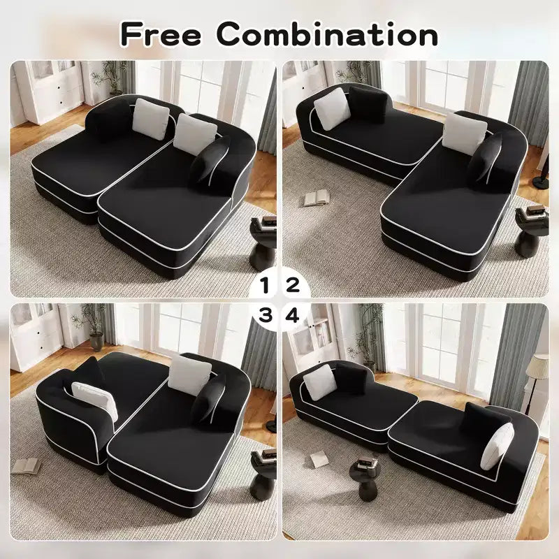 77.2 Divano Teddy, spugna 32D, senza ossatura, due chaise longue, divano letto, colore a contrasto, simmetrico, salotto