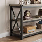 Console industriale da 47 pollici con 3 ripiani aperti, tavolo da ingresso e da divano lungo, scaffale stretto per corridoio, soggiorno, camera da letto