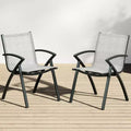 Set of 2 / 4 Aluminum Patio Chairs with Lightweight Frame & Comfy Back, Outdoor Sling Back Dining Chairs with Extra Wide Seat & Armrest