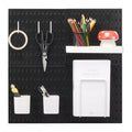 VEVOR Pegboard Combination Kit, 11 x 11 Plastic Pegboard, 4 Panels, Peg Board Wall Organizer Kit with Accessories, Black