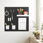 Kit combinato di pannelli forati VEVOR, pannello forato in plastica 11 x 11, 4 pannelli, kit organizer da parete con accessori, nero