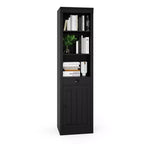 Libreria Alta 180 cm con Armadietto, Scaffale Aperto a 3 Ripiani in Legno con Mensole Regolabili, Grande Scaffale Contenitore Espositivo, Scaffale Verticale per Casa
