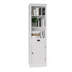 Libreria Alta 180 cm con Armadietto, Scaffale Aperto a 3 Ripiani in Legno con Mensole Regolabili, Grande Scaffale Contenitore Espositivo, Scaffale Verticale per Casa