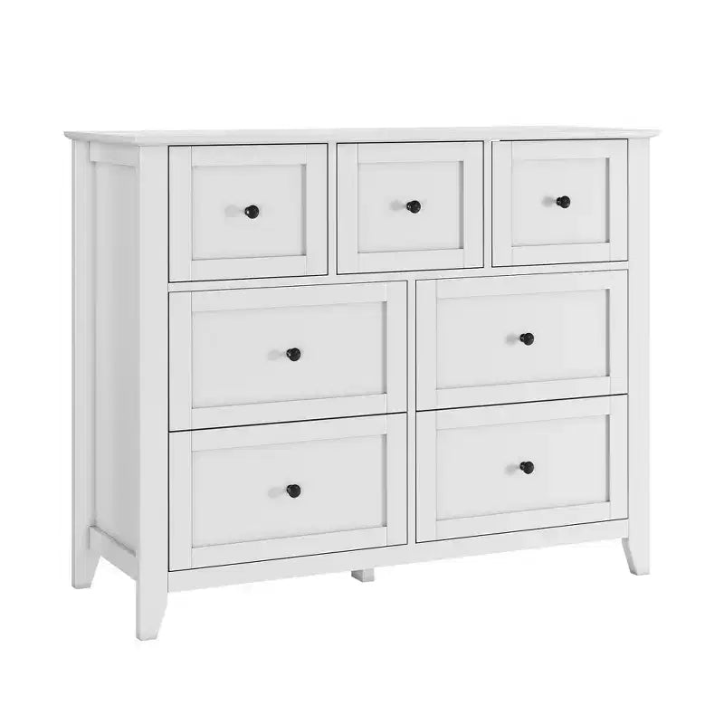 Comò in legno CuisinSmart per camera da letto, cassettiera a 7 cassetti con maniglie in metallo, organizer per armadietto per soggiorno, corridoio, camera da letto