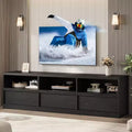 70 inch TV Stand for 80 TVs, Mid Century Modern Entertainment Center with Storage Drawer & Open Shelves, Wood Media Console Cabinet for Living Room