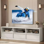 Mobile TV da 70 pollici per televisori da 80 pollici, Centro di Intrattenimento Moderno di Metà Secolo con Cassetto Contenitore e Ripiani Aperti, Mobile Console Media in Legno per Soggiorno