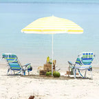 Set di 2 sedie a zaino da spiaggia per adulti, sedie pieghevoli leggere in alluminio con schienale regolabile in 5 posizioni, portasciugamani, tasche portaoggetti