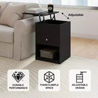 Tavolino da salotto con piano sollevabile HOMLUX, comodino, tavolino da caffè piccolo con vano portaoggetti a ripiani