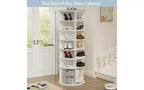 Zevemomo Scarpiera Girevole a 7 Livelli, Torre Portascarpe Girevole a 360°, Organizer Girevole per Scarpe, per Ingresso, Ripostiglio, Soggiorno, Camera da Letto (Contiene 28 Paia), Bianco