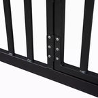 Bellemave Letto a Pavimento Singolo con Porta e Recinzione, Letto Singolo con Tetto/Letto a Pavimento a Casetta per Bambini, Ragazze, Ragazzi, Nero