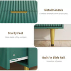 GustoWave Cassettiera scanalata per camera da letto con 5 cassetti, cassettiera in legno con maniglie e piedi in metallo, cassettiera naturale per soggiorno, camera da letto