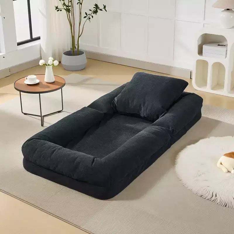 Divano letto pouf regolabile in 5 posizioni, cuscini morbidi, adatto per adulti e animali domestici, con soffici cuscini, pieghevole, adatto per camera da letto, soggiorno