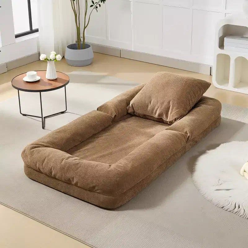 Divano letto pouf regolabile in 5 posizioni, cuscini morbidi, adatto per adulti e animali domestici, con soffici cuscini, pieghevole, adatto per camera da letto, soggiorno