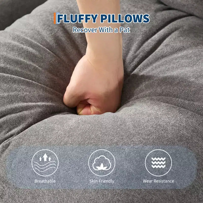 Divano letto pouf regolabile in 5 posizioni, cuscini morbidi, adatto per adulti e animali domestici, con soffici cuscini, pieghevole, adatto per camera da letto, soggiorno