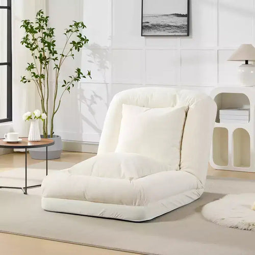 5-position adjustable beanbag sofa bed, soft cushions, suitable for adults and pets, with fluffy pillows, foldable, suitable for bedroom, living room