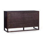 Comò a 6 cassetti Hatteras Modern Boho con legno massello e dettagli in rattan naturale-Teamson Home