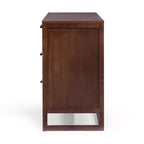 Comò a 6 cassetti Hatteras Modern Boho con legno massello e dettagli in rattan naturale-Teamson Home