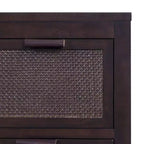 Comò a 6 cassetti Hatteras Modern Boho con legno massello e dettagli in rattan naturale-Teamson Home