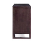 Hatteras Madia Moderna Boho a 4 Ante con Dettagli in Legno Massiccio e Rattan Naturale-Teamson Home