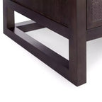 Hatteras Madia Moderna Boho a 4 Ante con Dettagli in Legno Massiccio e Rattan Naturale-Teamson Home