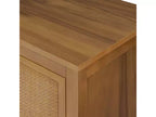 Hatteras Madia Moderna Boho a 4 Ante con Dettagli in Legno Massiccio e Rattan Naturale-Teamson Home