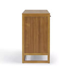 Hatteras Madia Moderna Boho a 4 Ante con Dettagli in Legno Massiccio e Rattan Naturale-Teamson Home