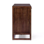 Hatteras Madia Moderna Boho a 4 Ante con Dettagli in Legno Massiccio e Rattan Naturale-Teamson Home