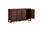 Hatteras Madia Moderna Boho a 4 Ante con Dettagli in Legno Massiccio e Rattan Naturale-Teamson Home