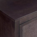 Hatteras Madia Moderna Boho a 4 Ante con Dettagli in Legno Massiccio e Rattan Naturale-Teamson Home