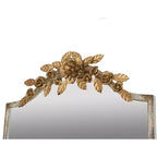 Specchio grande rettangolare a figura intera Okak con corona floreale dorata, specchio da parete, specchio a figura intera per camerino, negozio di abbigliamento, oro