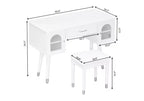 Homy Casa Tavolo da Trucco con Sgabello e Armadietti Contenitori per Camera da Letto o Spogliatoio, Bianco