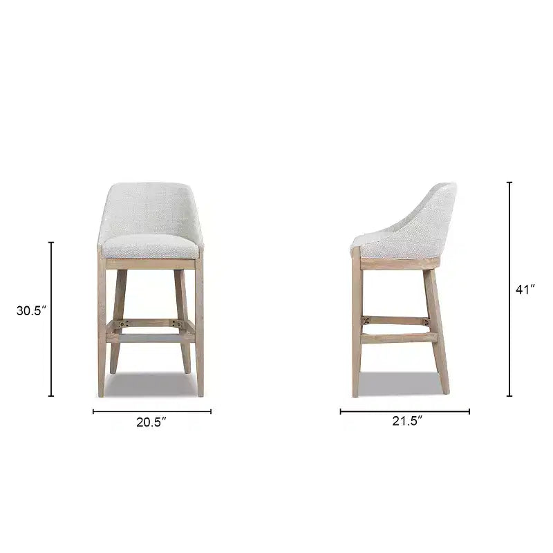 Sgabello da bancone imbottito Jennifer Taylor Home Newport 30.5 con schienale curvo stile costiero