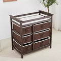 Baby Changing Table, Baby Changing Station Dresser with 6 Storage Drawers and Pad,Diaper Changing Table,Wooden Infant Diaper Changing Station Dresser