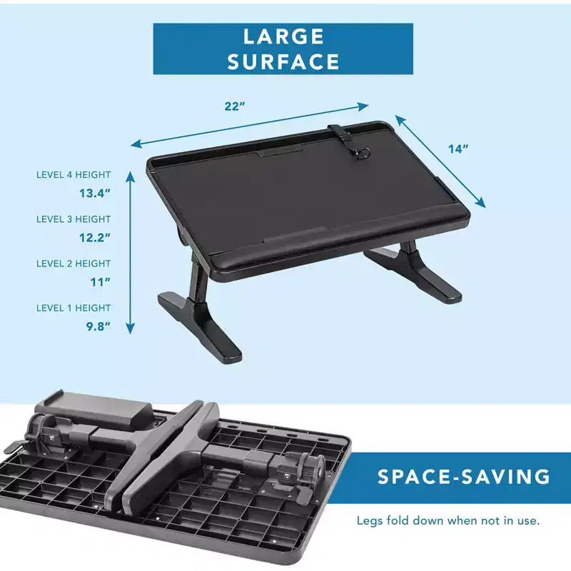 LAPGEAR Scrivania da letto regolabile Easy Tilt per laptop