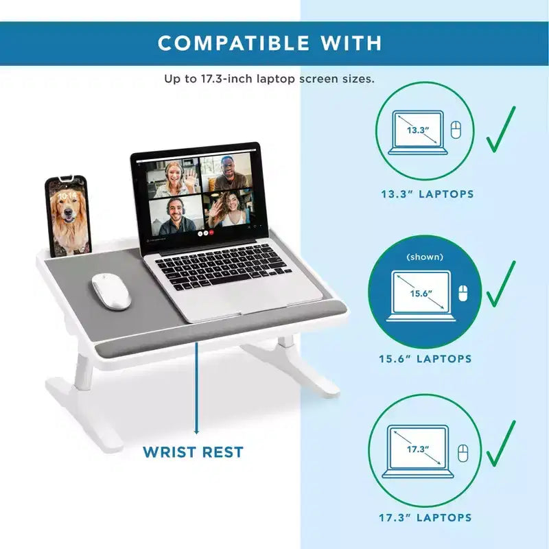 LAPGEAR Scrivania da letto regolabile Easy Tilt per laptop