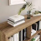 COZONY Scaffale Portaoggetti a 6 Cubi, Libreria Alta 135cm con Design Antiribaltamento, Scaffale Organizzatore Moderno Autoportante per Soggiorno, Camera da Letra, Ufficio