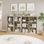 COZONY Scaffale Portaoggetti a 6 Cubi, Libreria Alta 135cm con Design Antiribaltamento, Scaffale Organizzatore Moderno Autoportante per Soggiorno, Camera da Letra, Ufficio