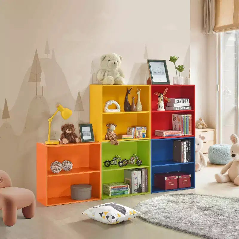 Kings Brand Furniture - Organizzatore portaoggetti con libreria a 2 ripiani in legno