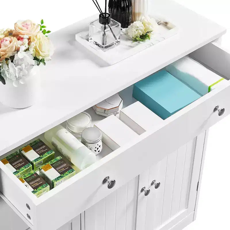 Mobiletto bagno a terra Dcolora, pratico mobile contenitore con 4 cassetti e 2 ante