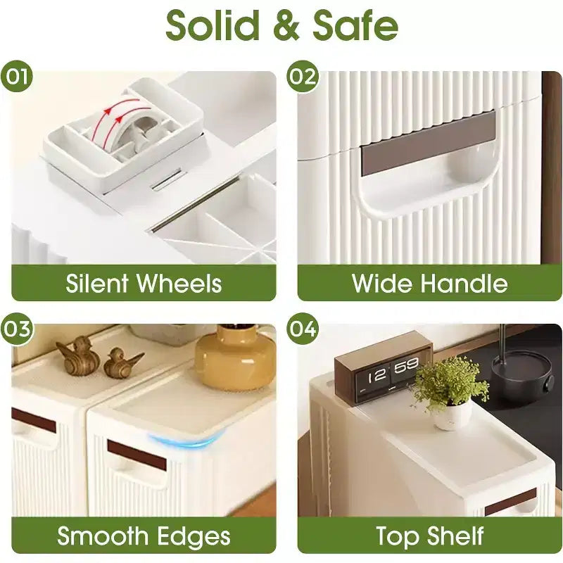 Mobiletto contenitore stretto a 3 cassetti Dcolora, Mobiletto bagno sottile
