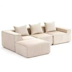 Divano componibile in velluto a coste da 111,41" W, divano lounge senza montaggio con design testurizzato per soggiorno - ModernLuxe