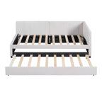 Bellemave - Divano letto singolo imbottito con letto estraibile, struttura divano letto singolo con bracciolo, divano letto per soggiorno camera da letto, beige