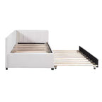 Bellemave - Divano letto singolo imbottito con letto estraibile, struttura divano letto singolo con bracciolo, divano letto per soggiorno camera da letto, beige
