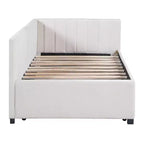 Bellemave - Divano letto singolo imbottito con letto estraibile, struttura divano letto singolo con bracciolo, divano letto per soggiorno camera da letto, beige
